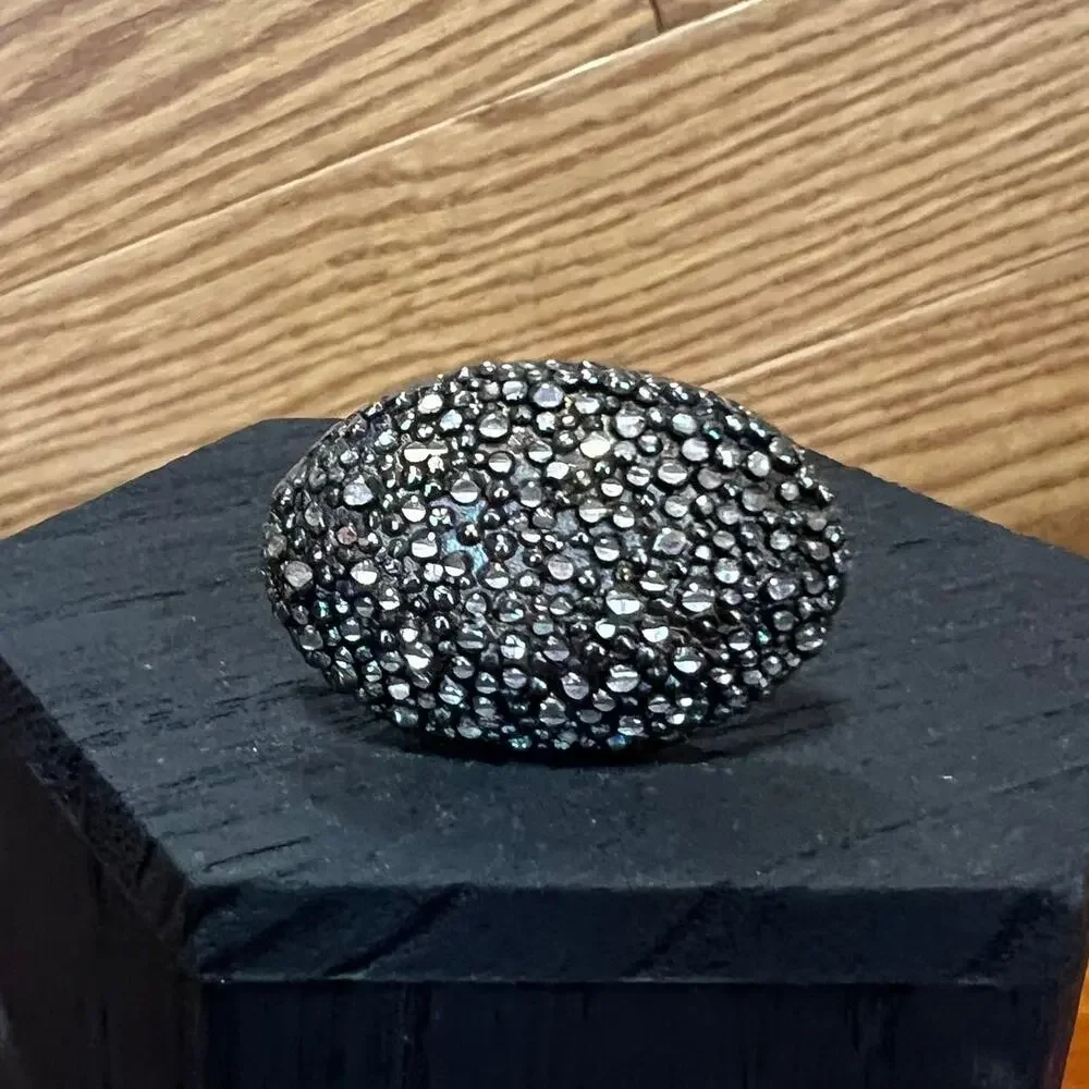 Big Time‎ JCM Jacmel 925 Sterling Silver Italy Shield Chunky Statement Ring 9